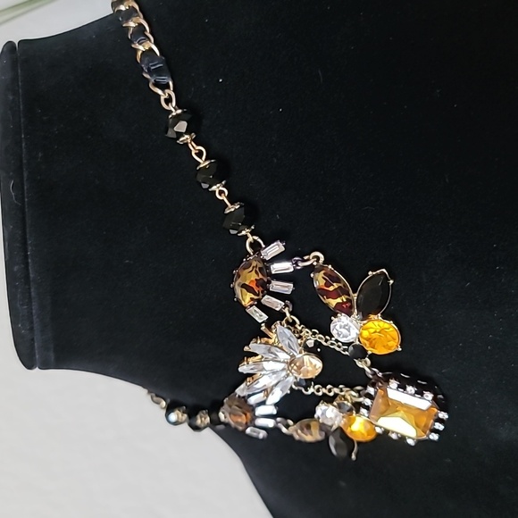 Vintage! BETSEY JOHNSON Hollywood Glam Leopard / Tiger Jewel Head Necklace. - Picture 3 of 9